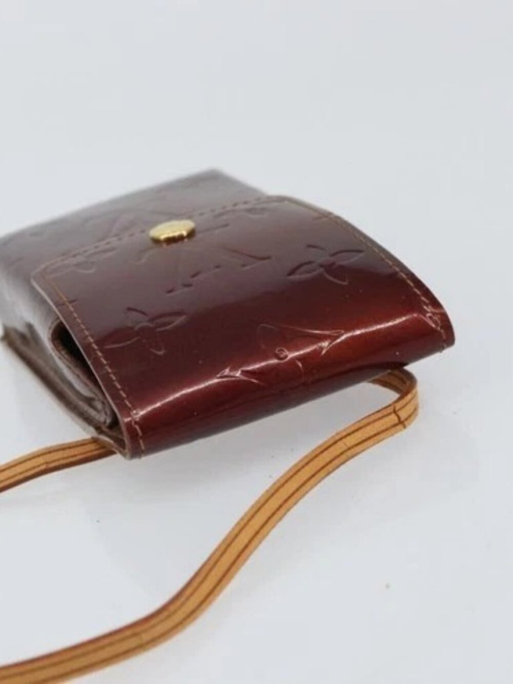 LOUIS VUITTON Monogram Vernis Green Cigarette Case Bronze M91156 LV Auth 164597 - Picture 6 of 15